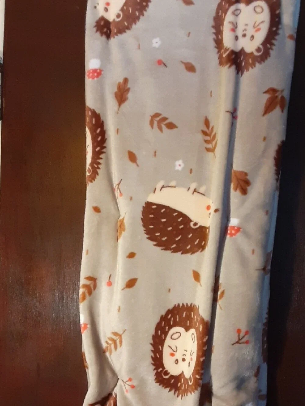 Beige Hedgehog Plush Throw